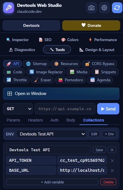 API Tester: variáveis de ambiente