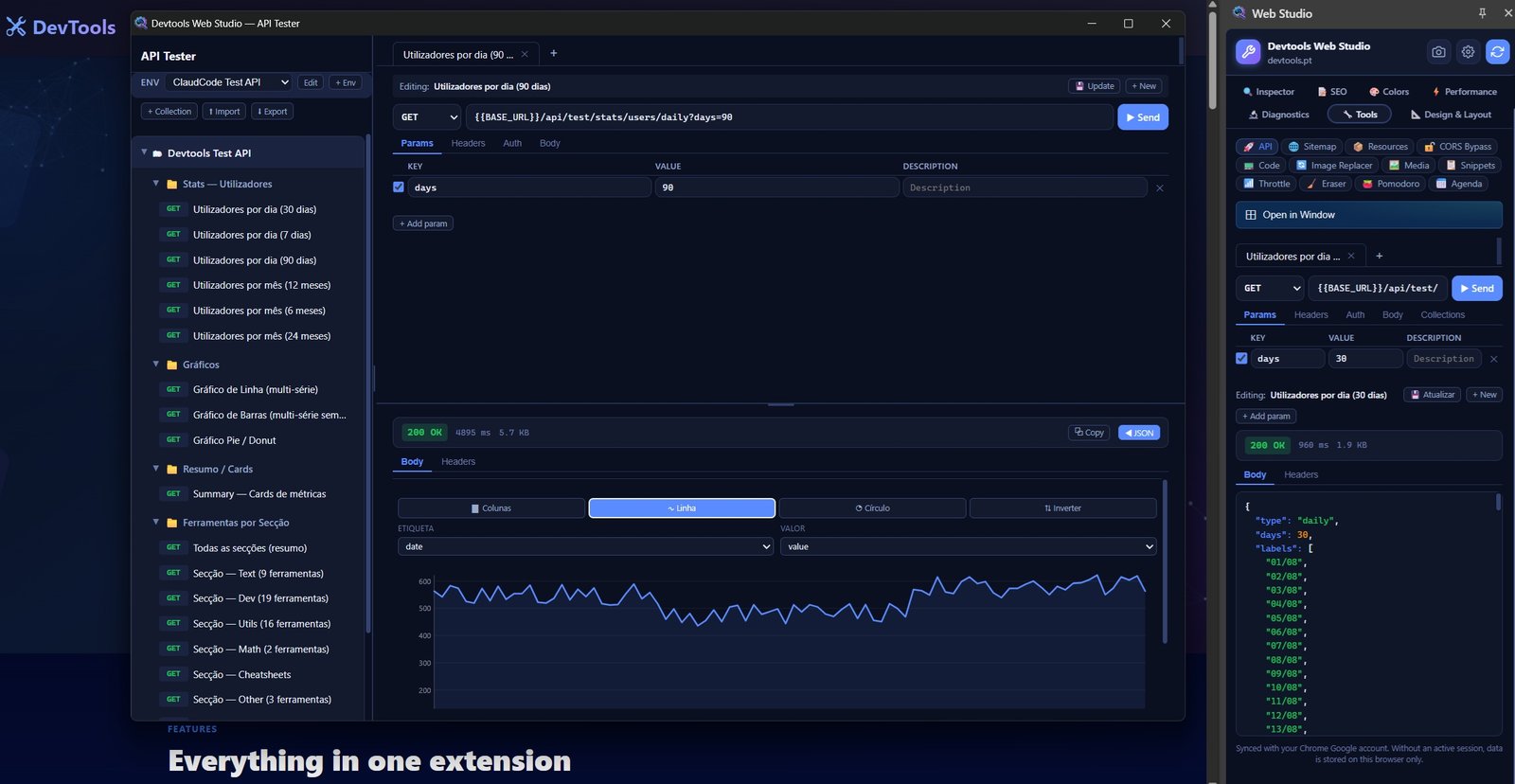 API Tester: cliente REST integrado no browser